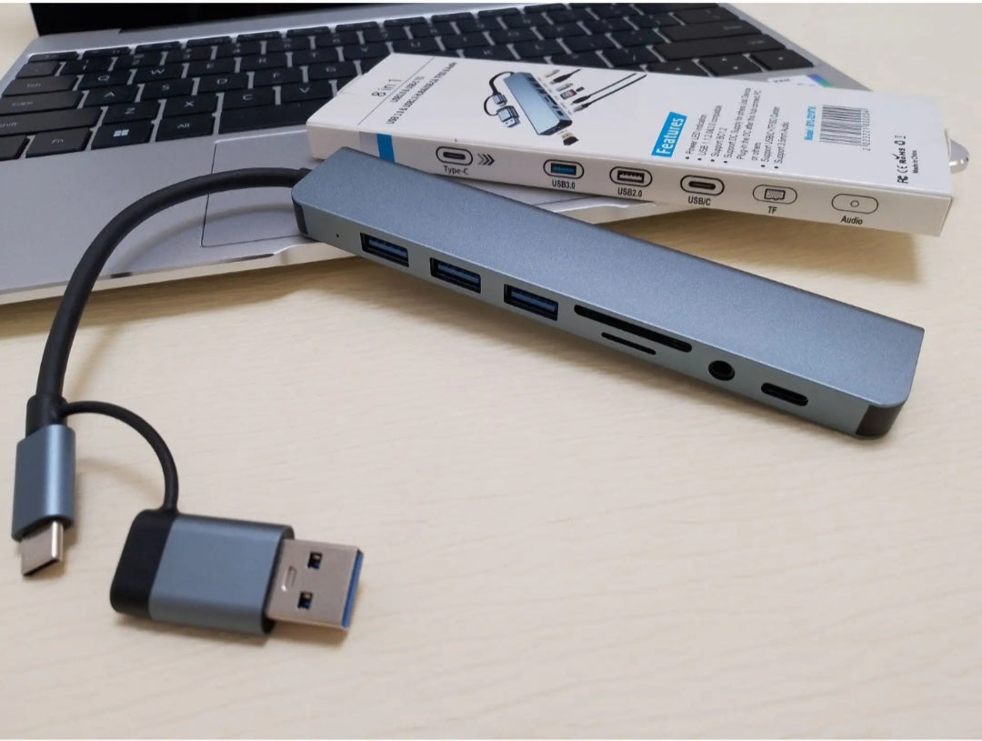 Hub USB-C Multifonction 8-en-1 – Connectivité Totale & Performance
