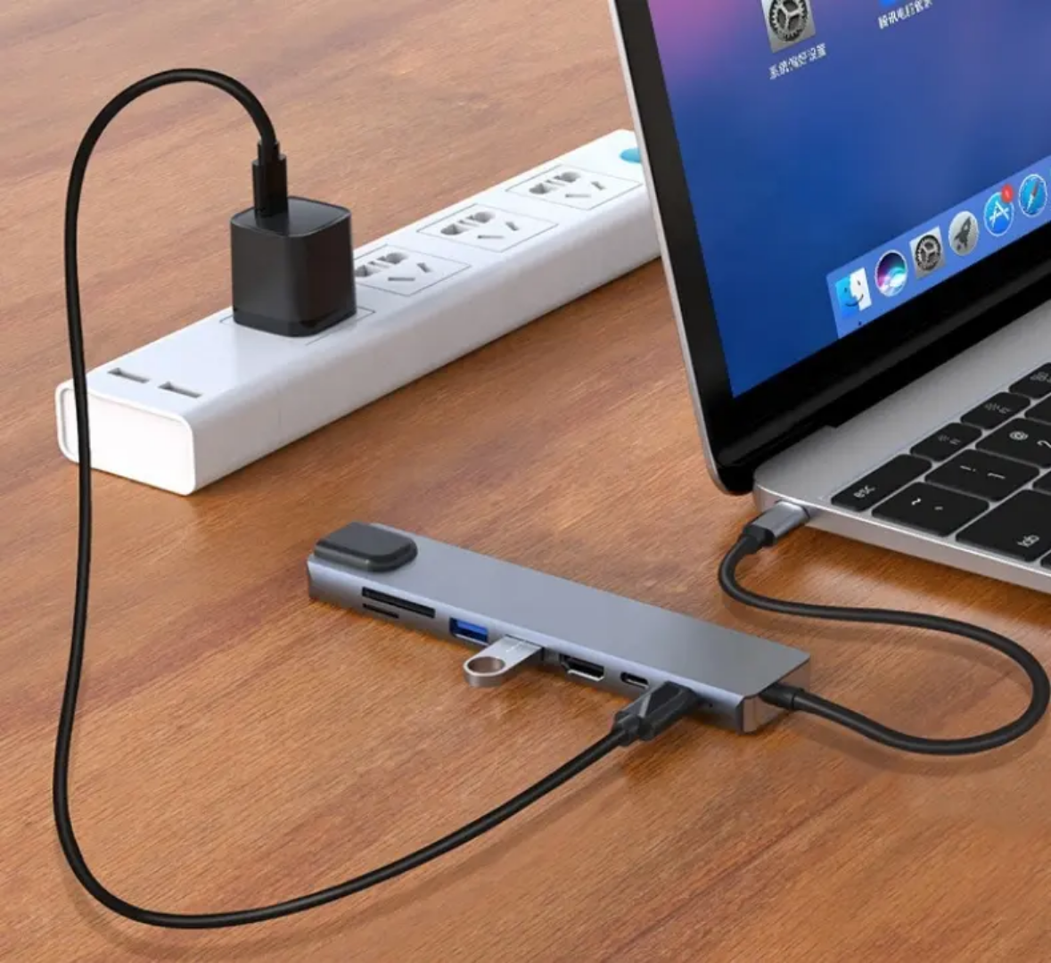 Hub USB-C Multifonction 9-en-1 - Adaptateur Ultra-Polyvalent pour Ordinateurs et Tablettes