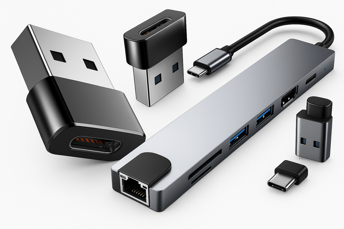 Hub USB-C Multifonction 9-en-1 - Adaptateur Ultra-Polyvalent pour Ordinateurs et Tablettes